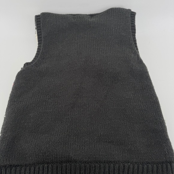 Y2K Aeropostale Womens Gray Fair Isle Snowflake Sherpa Lined Cozy Hooded Vest Lg - Picture 7 of 13